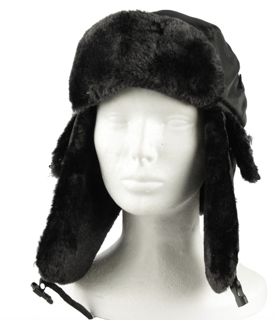 Mil-Tec MA1 Pilot Fur Hat Black