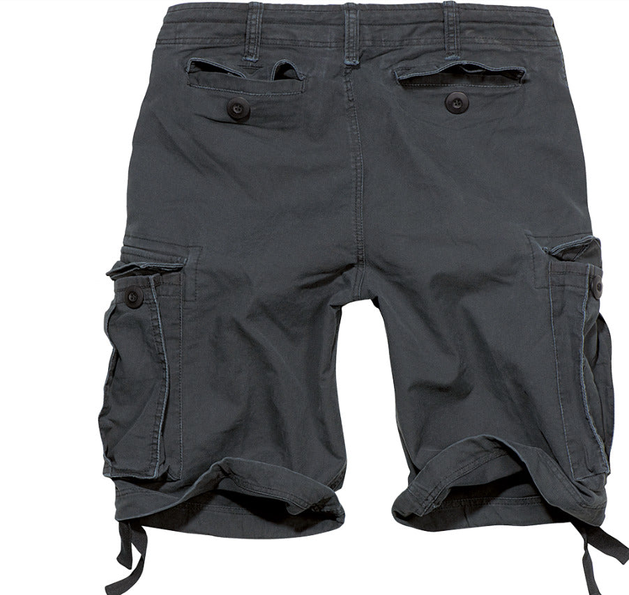 Brandit Urban Vintage Shorts Mens Army Style Military Combat Cargo Outdoor Black