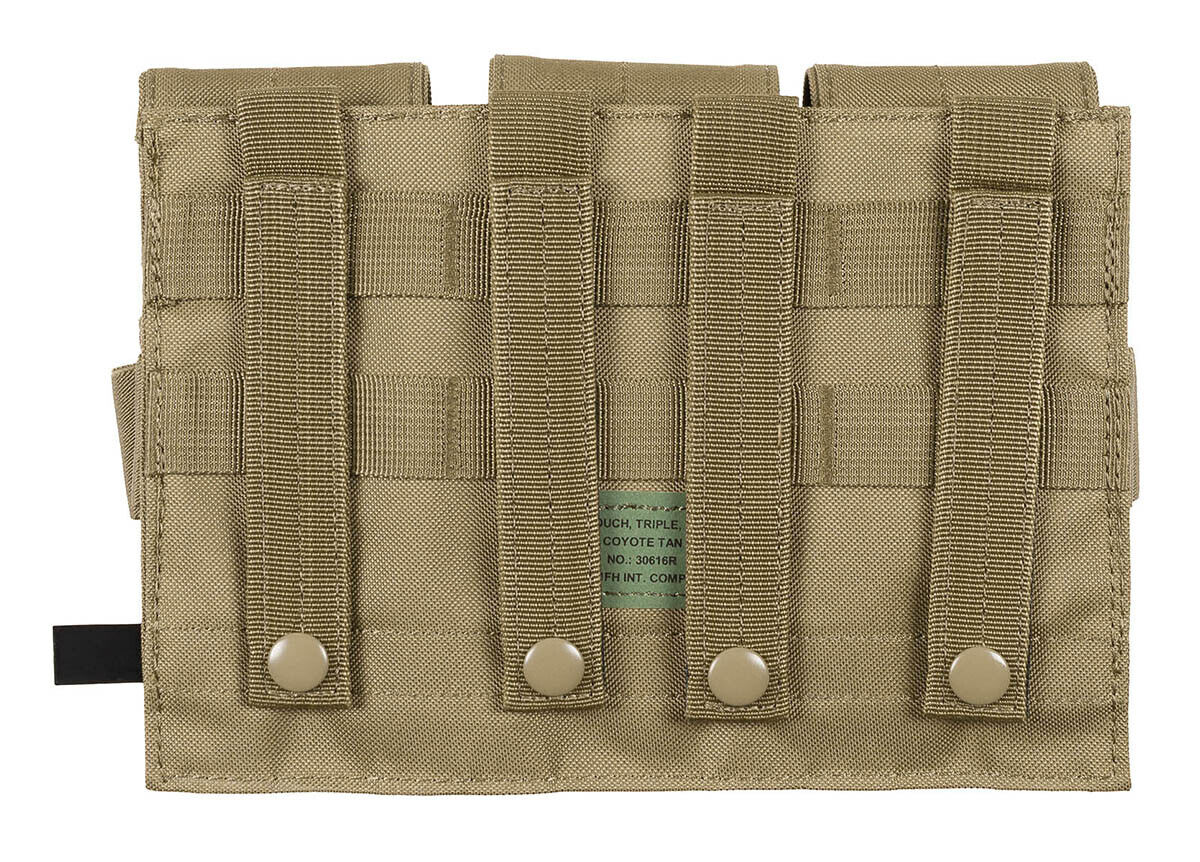 Military Equipment Combat Army Ammo Pouch Triple MOLLE Coyote Tan