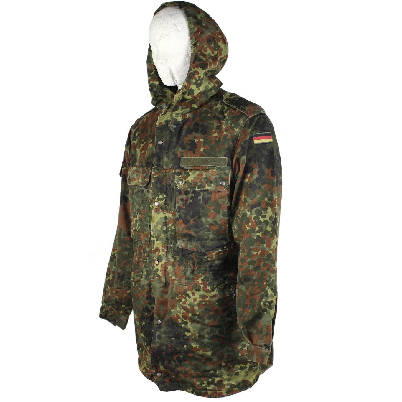 Original German Army Field Jacket Parka Military Issue Flecktarn Camo Used