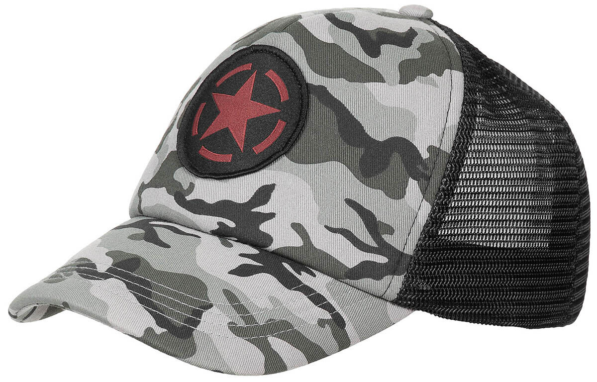 US Army Military Trucker Field Camo Cap With Loop Panels urban, size-adjust