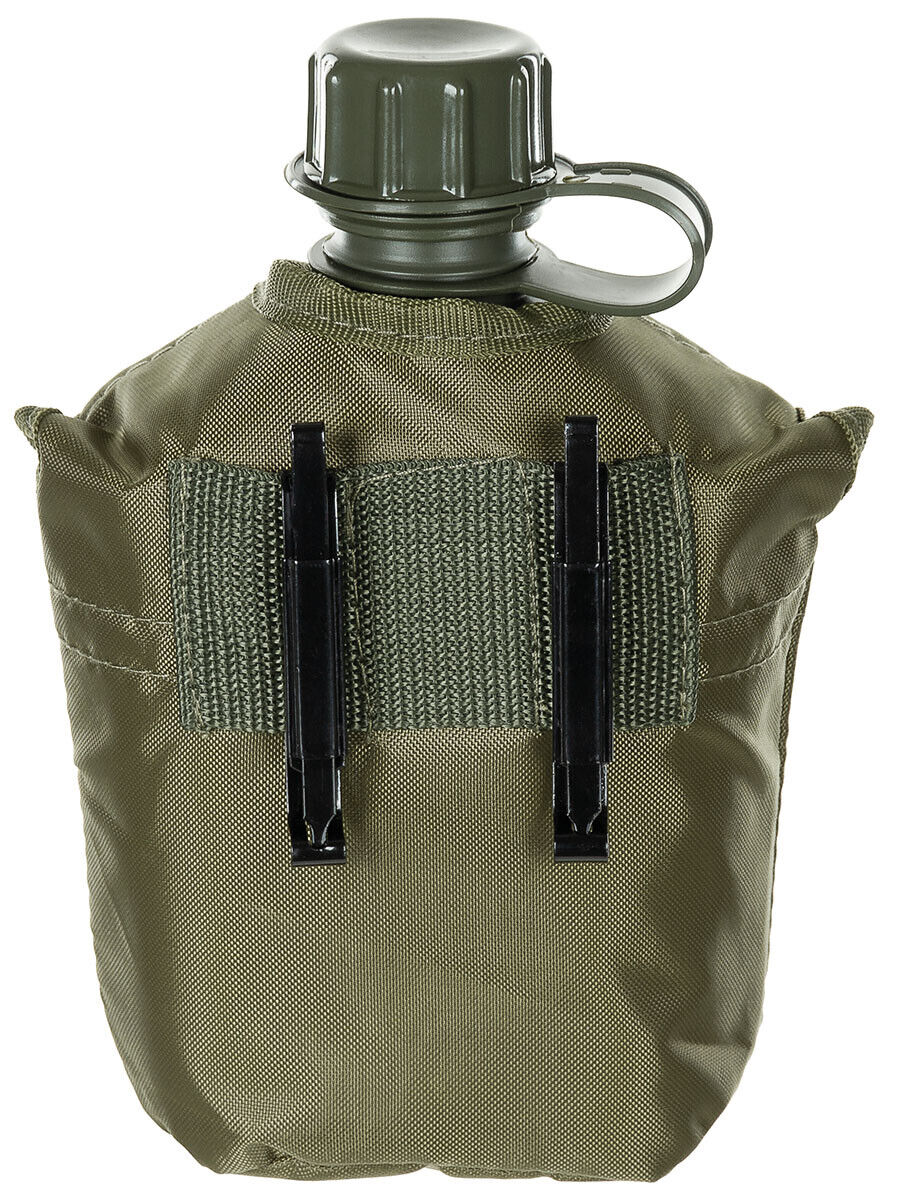 US Army Military Style Plastic Canteen 1L Cover  OD Green BPA Free