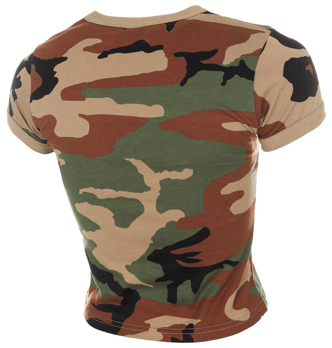 US Classic Army Tactical Combat Military T-Shirt Ladies Camo Woodland