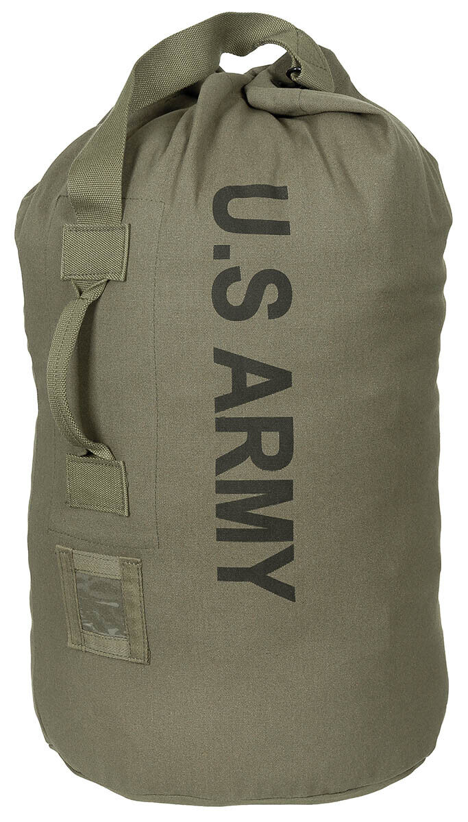 US Army Military Style Duffle Bag With Carrying Strap OD Green