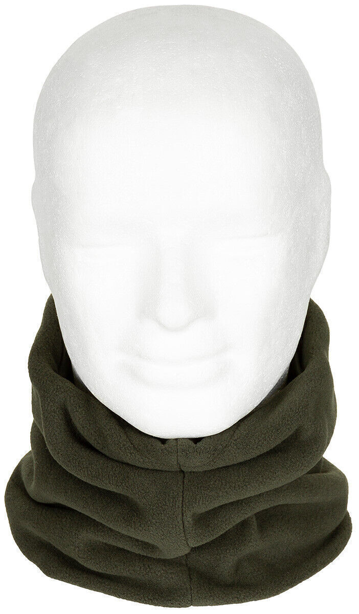 Army Fleece Neck Gaiter Integrated Hood One-Size-Fits-All 100% Polyester Green