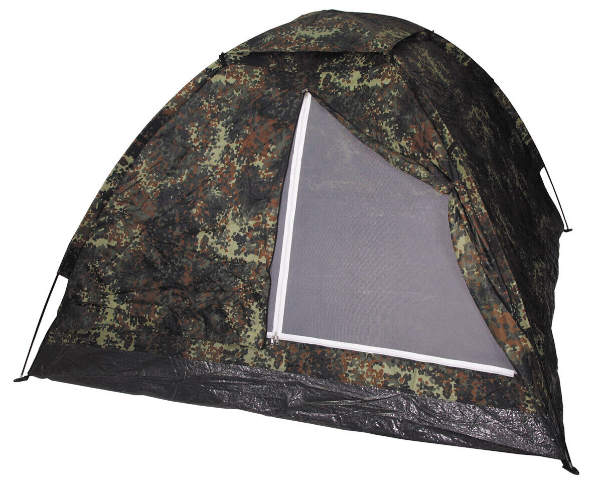 Monodom Tent 3-Bundeswehr Camo Single-Walled Mosquito Net Non-Slip Groundsheet