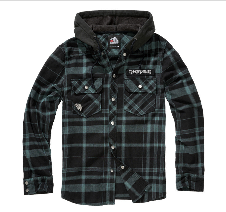 Brandit Iron Maiden Jacket Checkshirt Sweathood Eddy Sweater Black/Green