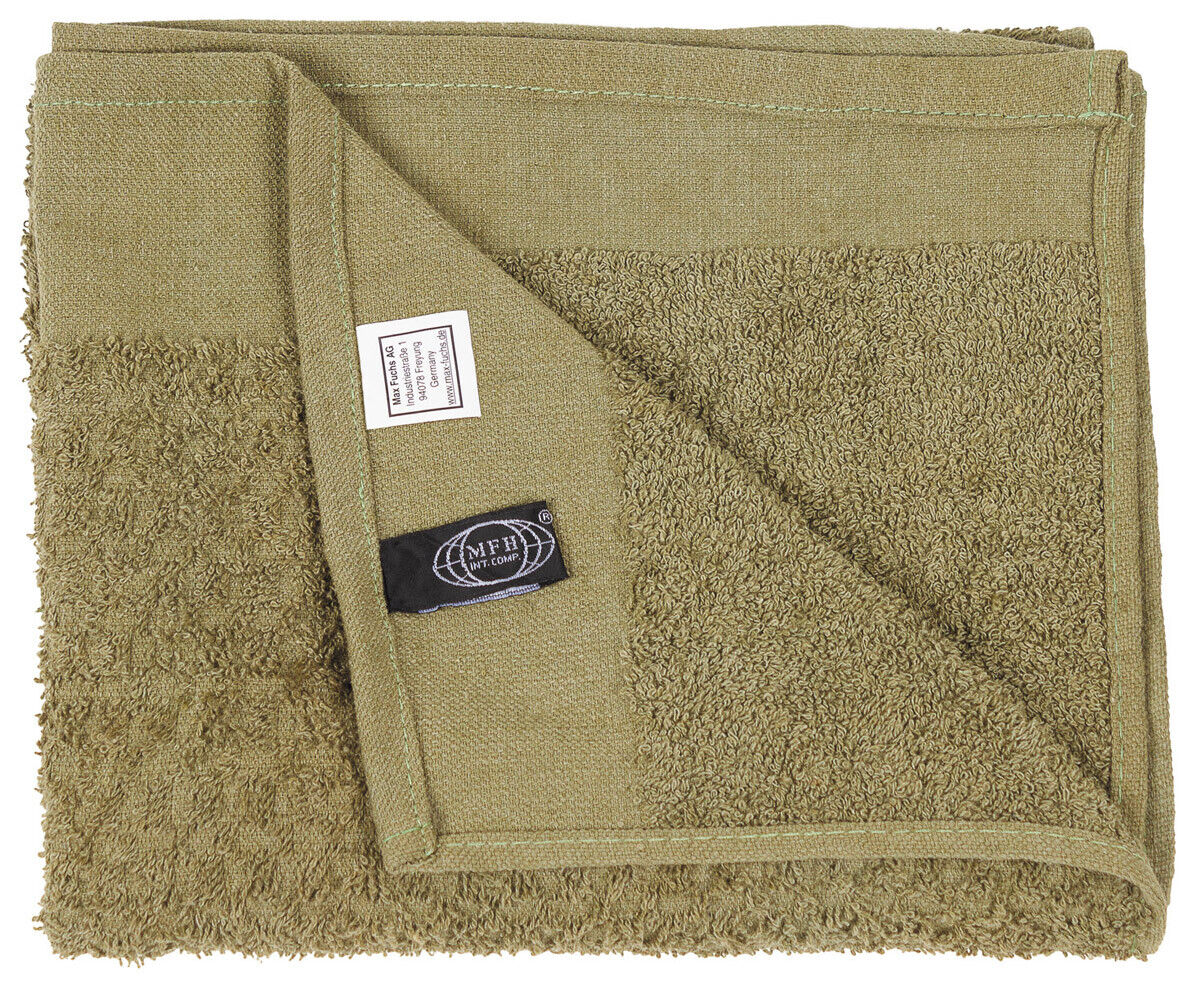 MFH German Army Towel Terry Green Ca. 90 X45 Cm