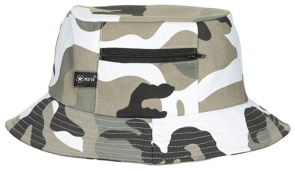 MFH Fisherman Headwear Hat Bucket Camo Outdoor Jungle Fishing Urban