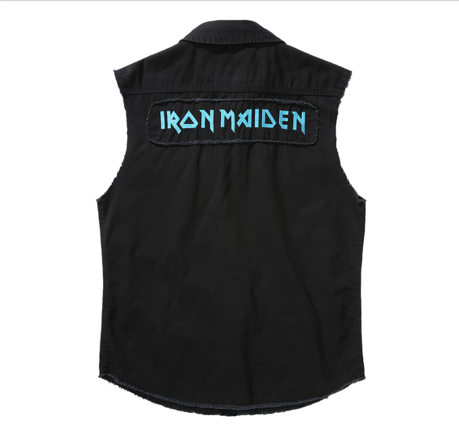 Brandit Iron Maiden Vintage Stylish Shirt Sleeveless Vest FOTD Black