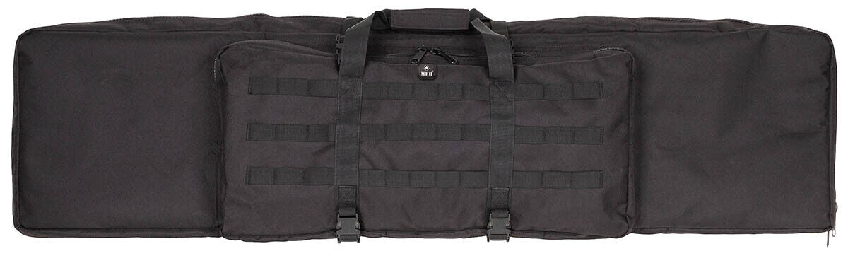 Large Black Rifle Bag Padded Wearable as Backpack Multiple Compartments