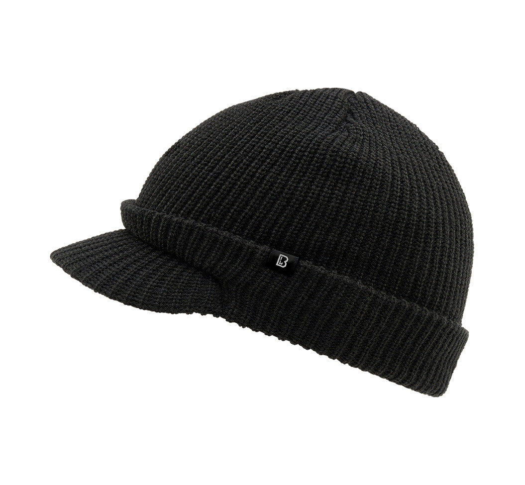 Brandit Shield Winter Cap With Umbrella Warm Stylish Hat Black