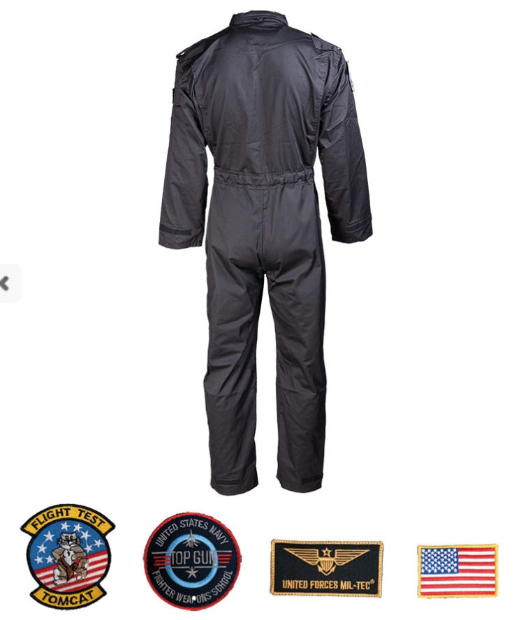 Mil-Tec US Flight Coverall Kids with Patches Black