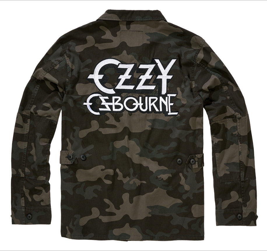 Brandit Ozzy Osbourne BDU Military Army Outdoor Jacket Camo Style Dark Camo
