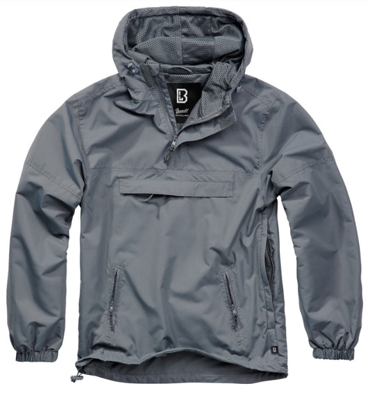 Brandit Windbreaker Anorak Anthracite – Summer Rain Jacket Hiking