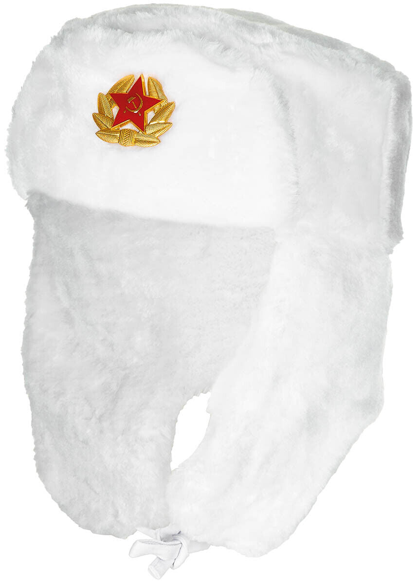 Winter Outdoor Military Army Fur Hat Russian Quilted Lining Russian Fur Hat