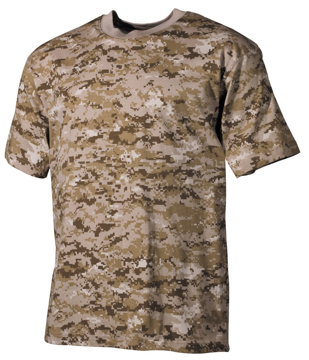 US Mens Tactical Combat T-Shirt Military Training Army Solider Camo Desert