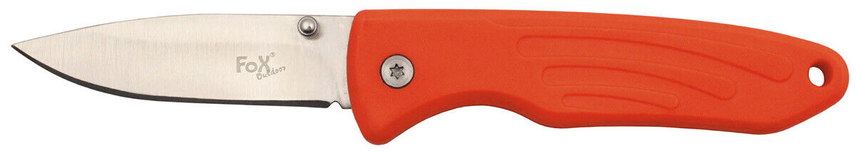 Outdoor Hunting Camping Jack Knife Compact One-Handed Orange TPR Handle