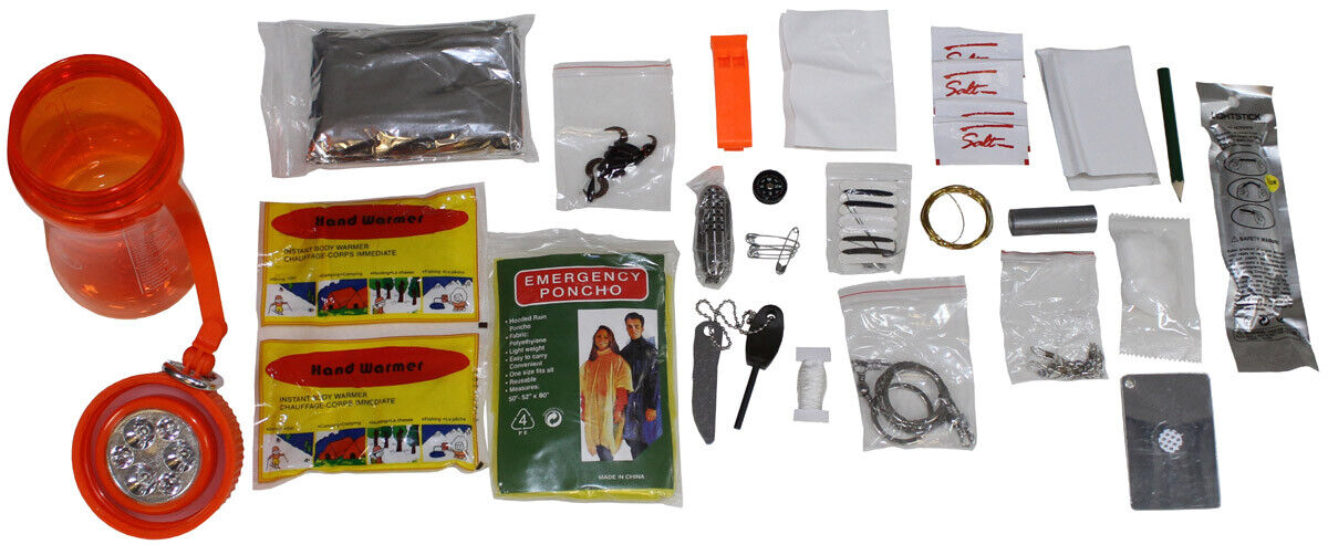 Survival Kit Emergency Extreme 34-Part With Solar Lamp Waterproof