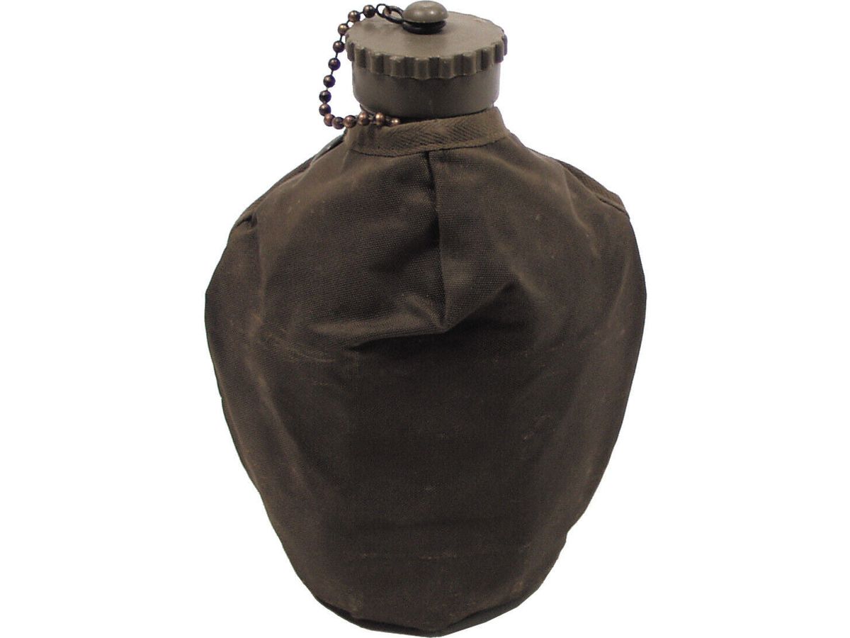 Original Austrian Army Military Bottle aAlu Cup Nylon Cover Used