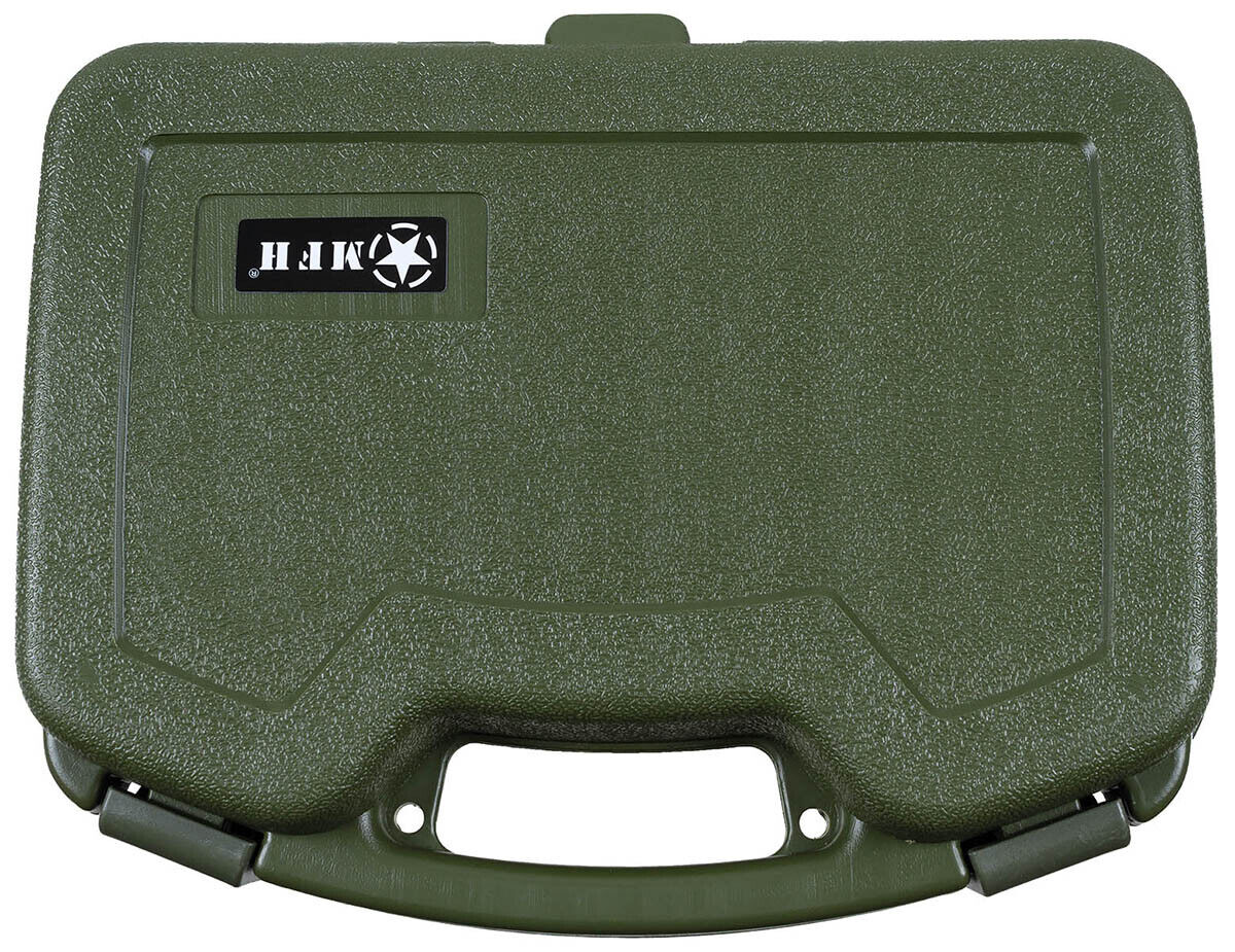 Pistol Case Plastic Small Lockable Shockproof Splahproof Large OD green