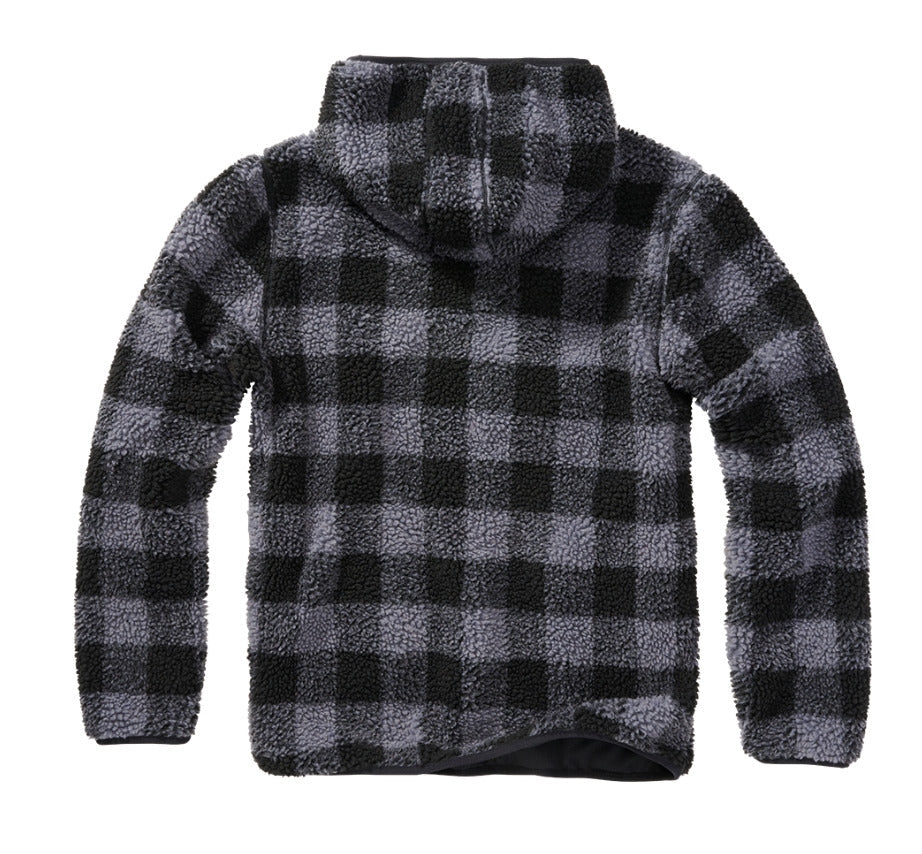 Brandit Teddy Fleece Worker Pullover Breathable Lining Hiking Army Grey/Black