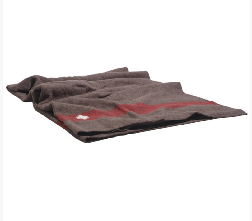 Original Swiss Army Wool Blanket 200x140 Cm Brown – Like New