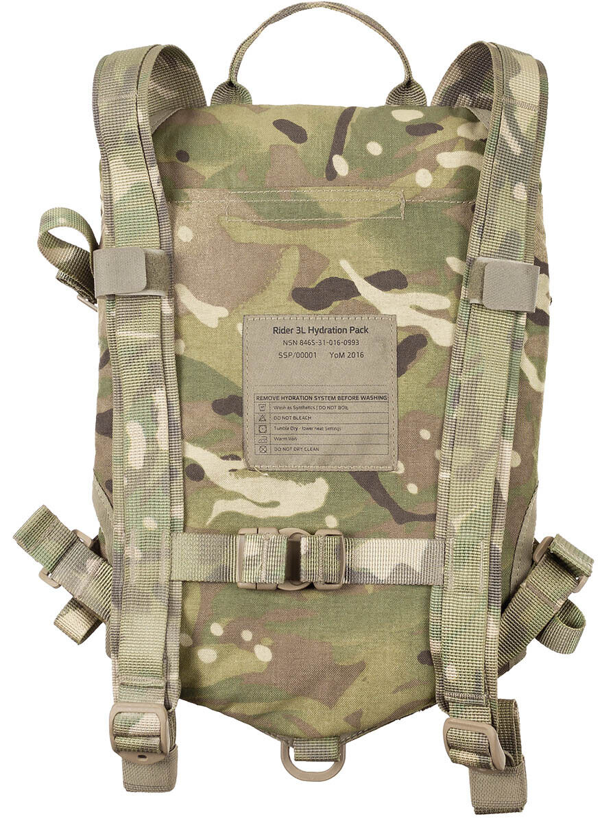 Military Surplus Il Hydration Pack Rider Camo TPU Bladder MTP – Used