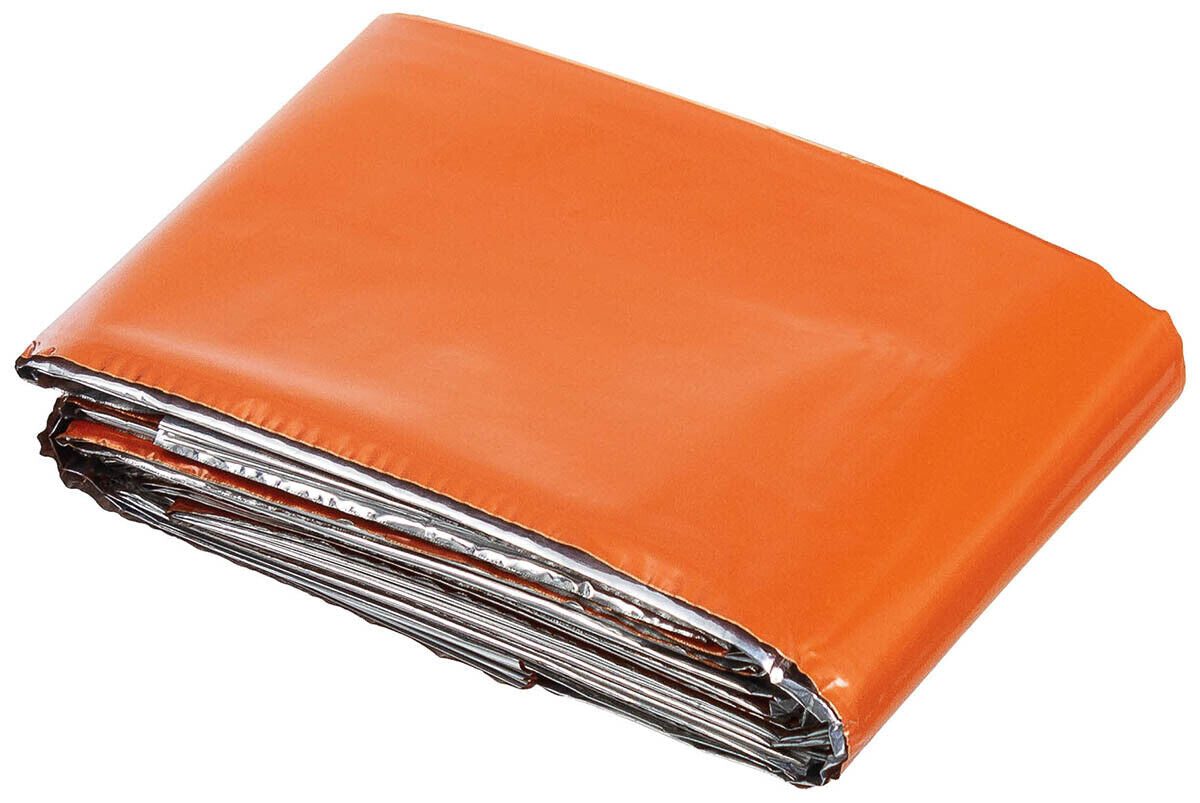 Emergency Blanket Protection Against Cold Wet Wind silver Orange Coated