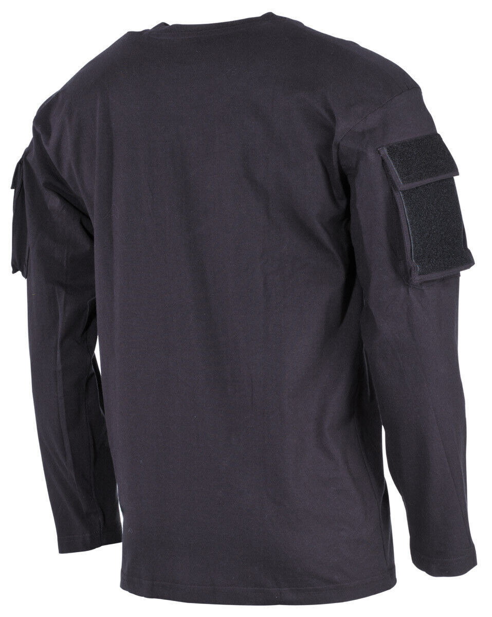 MFH US Long-Sleeved Shirt with Sleeve Pockets Black