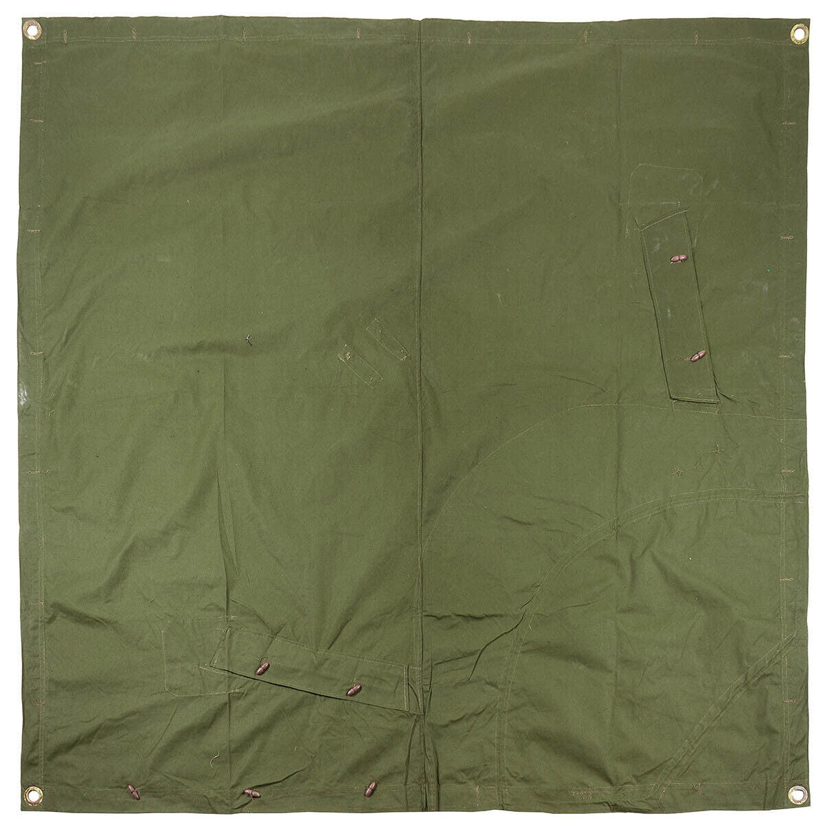 Original Romanian Army Military Tent Tarpaulin OD Green 180x180cm Used