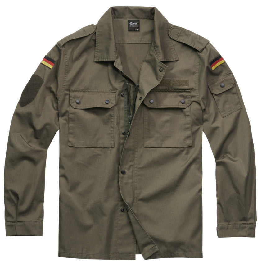 Brandit BW Field Outdoor Mens Military Streetwear Over Shirt Jacket Olive