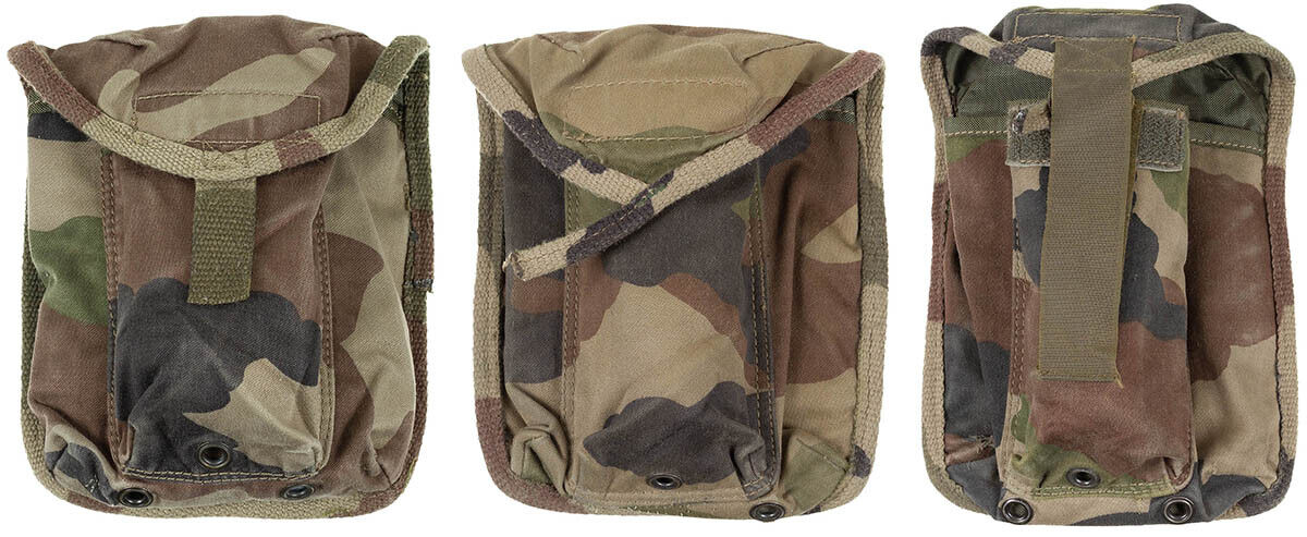 Original French Army Magazine Pouch Triple Camo CCE – Used
