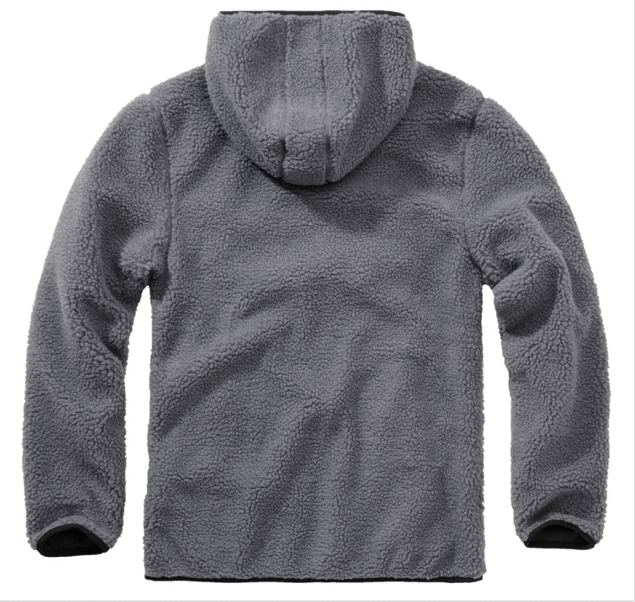 Brandit Teddy Fleece Worker Pullover Breathable Lining Hiking Army Grey