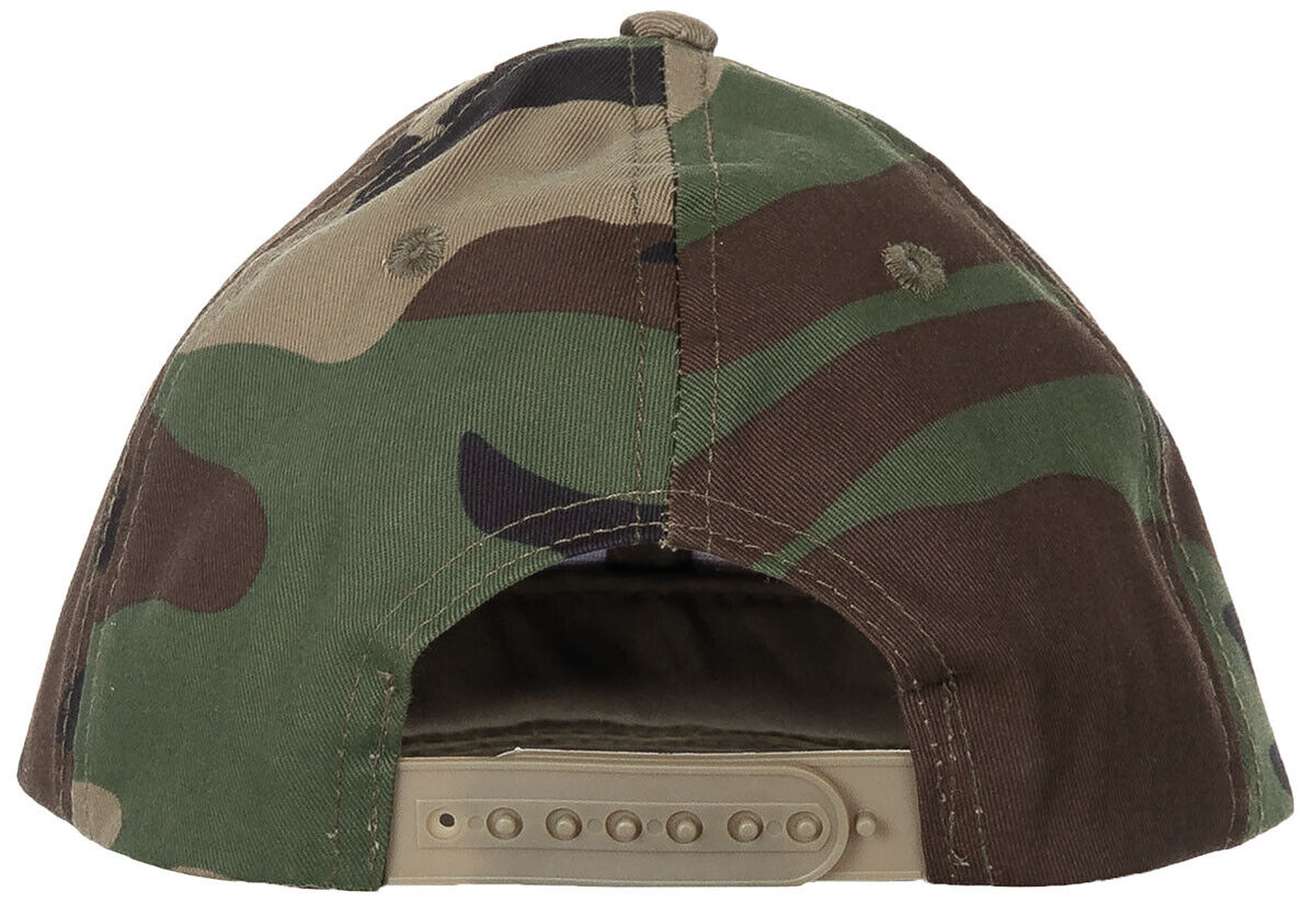 Kids Baseball Cap With Visor Size Adjustable Camo Woodland