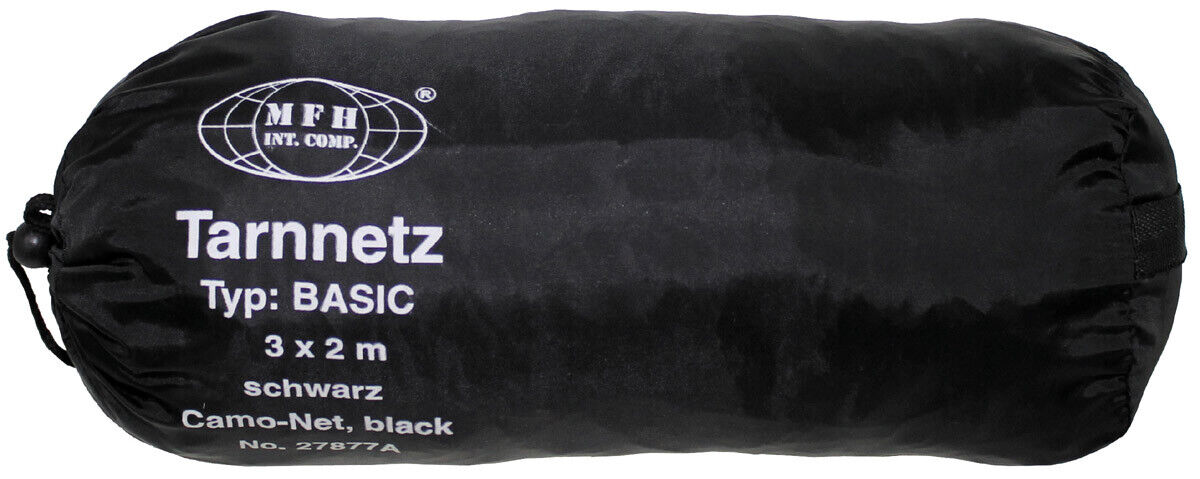 Military Army Camo Net With Carier Net  2x3m Basic Black