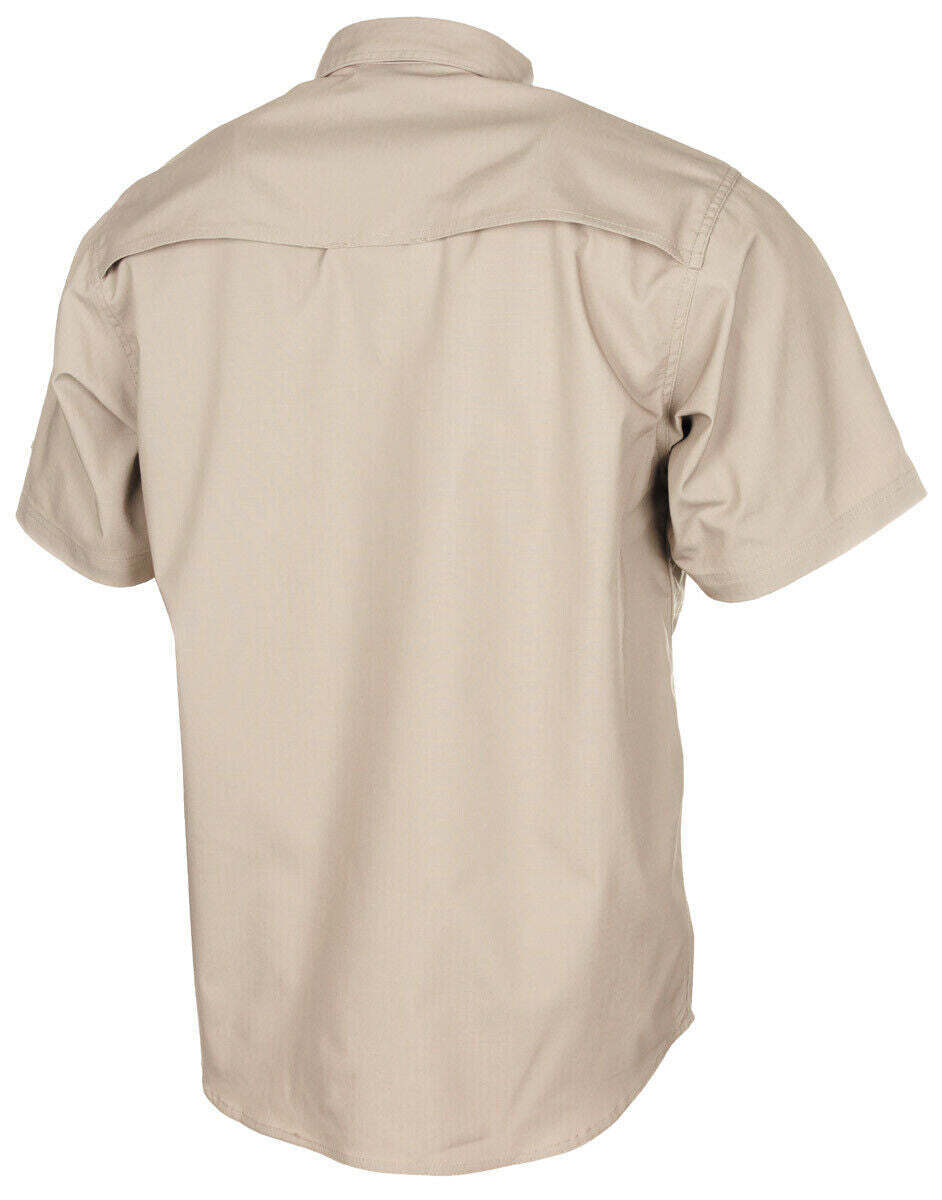 High Level Tactical Rip Stop Shirt Pocket Strike Short Sleeve Teflon New Khaki