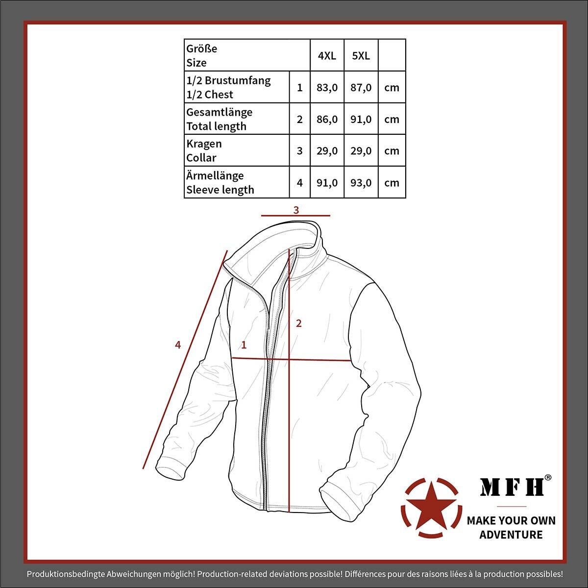 MFH British Army Thermal Jacket Large Sizes Black