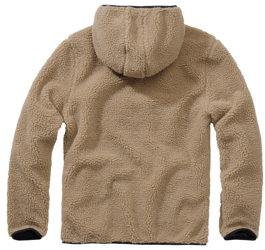 Brandit Teddy Fleece Worker Pullover Breathable Lining Hiking Army Camel
