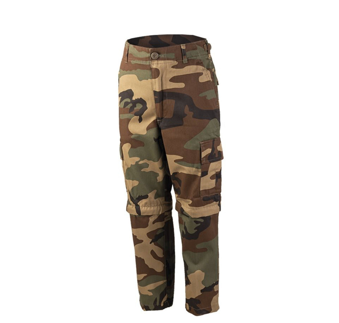 Mil-Tec US BDU Style Zip-Off Kids Pants Woodland Camo