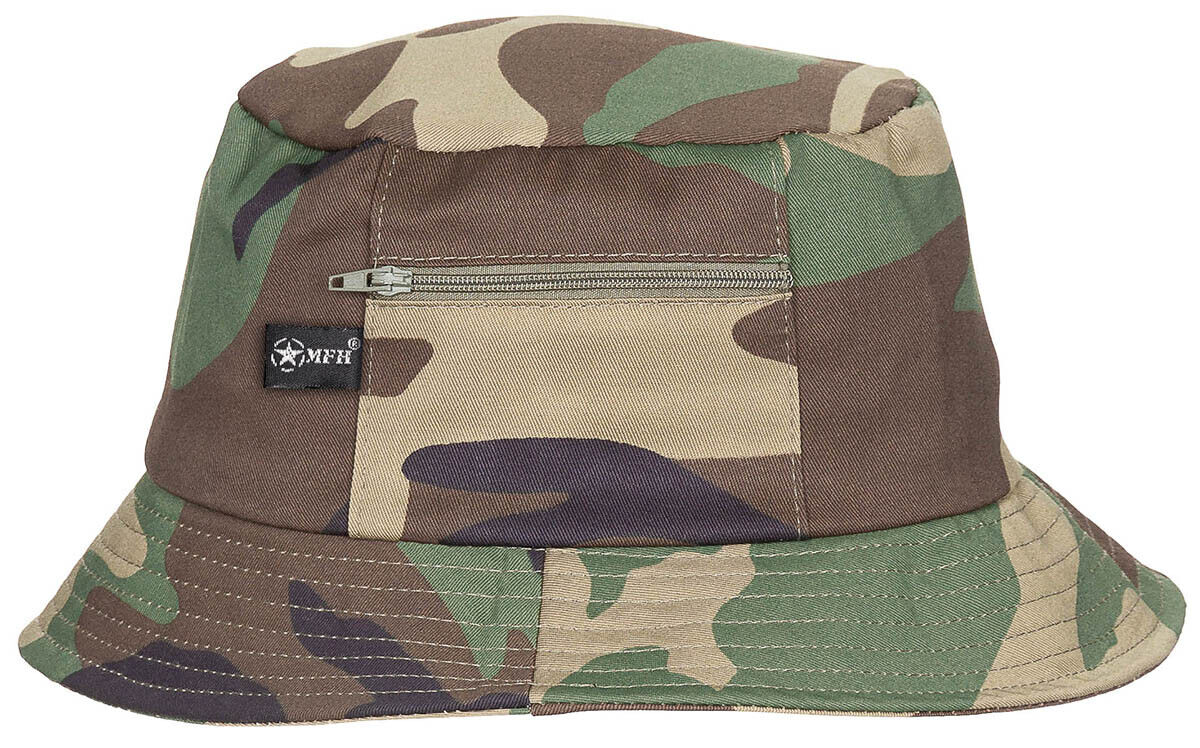 MFH Fisherman Headwear Hat Bucket Hiking Outdoor Camo Fishing Woodland