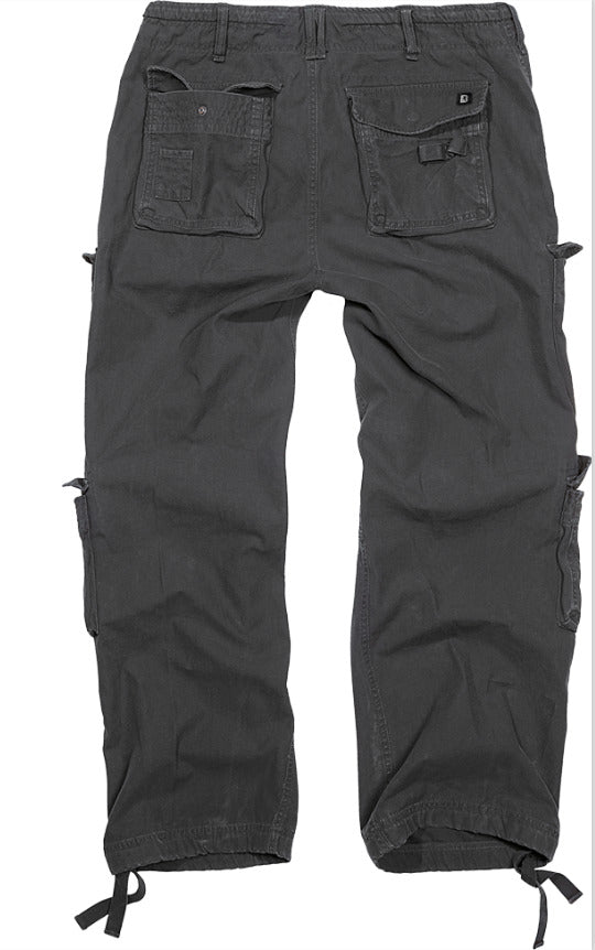 Brandit Pure Vintage Pants Outdoor Hiking Military Army Trousers Mens Black
