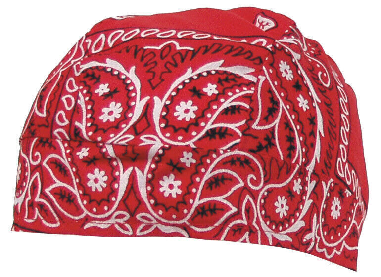 Classic Army  Headwrap Ideal Sun & Sweat Protection 100% Cotton Paisley-red