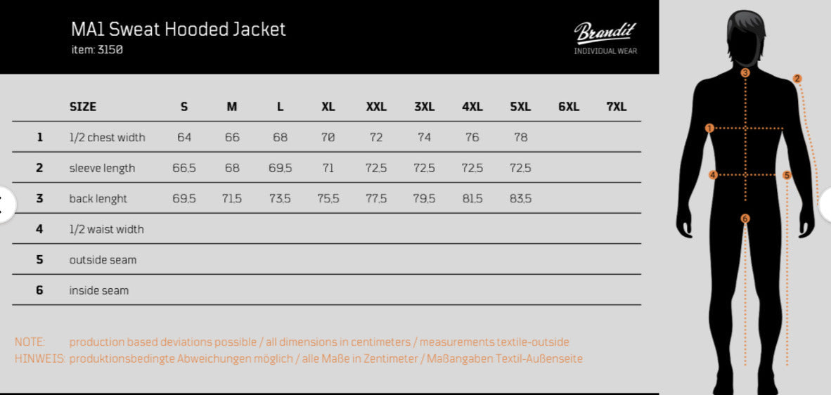 Brandit MA1 Sweet Hooded Mens Bomber Flight Military Jacket Security Black