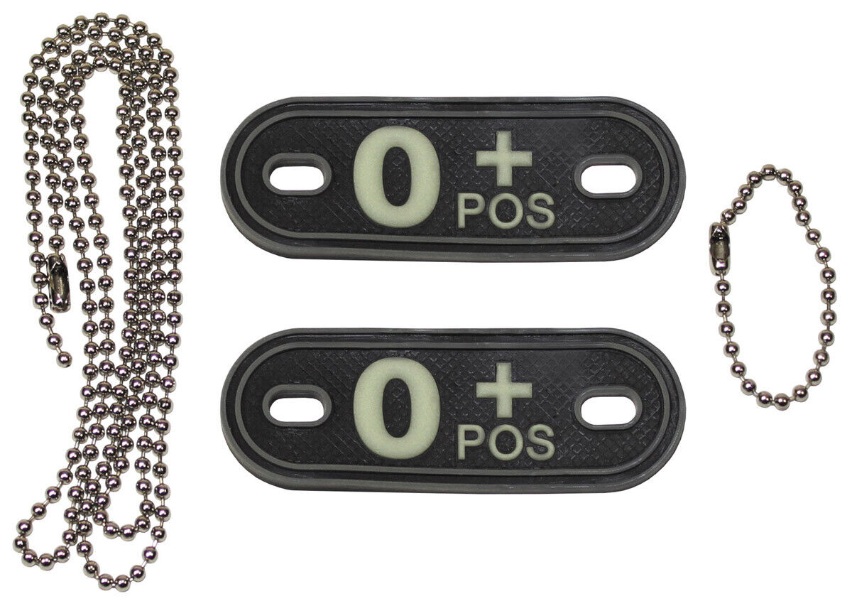 Blood Group Markers With Chains Phosphorescent  O POS 3D