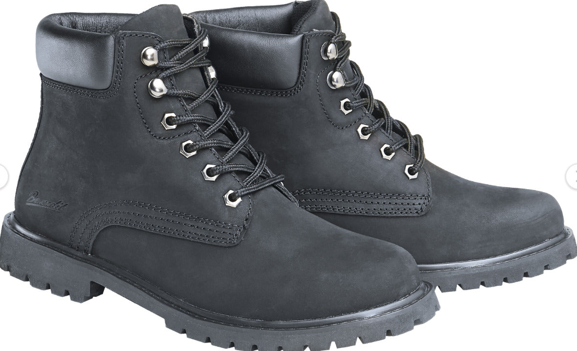 Brandit Kenyon Leather Boots Outdoor Camping Hiking Shoes Black
