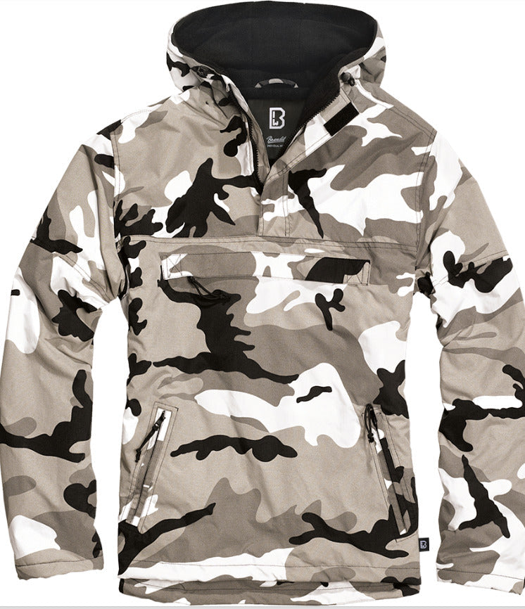 Brandit Windbreaker Hooded Jacket Anorak Mens Camping Outdoor Hunting Camo