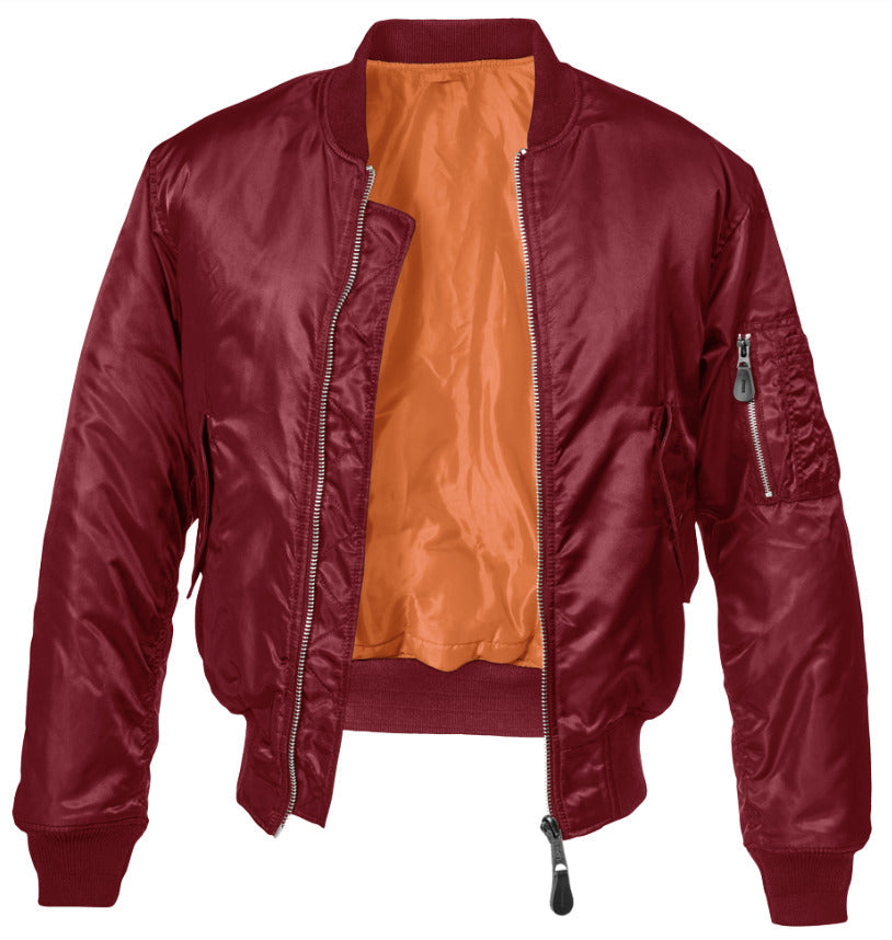 Brandit MA1 Mens Bomber Flight Military Jacket Security Police Army Burgundy