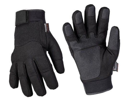 Army Style Winter Warm Gloves Neoprene Membrana Water Repellent Black