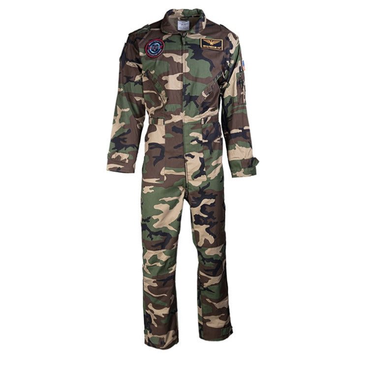 US Army Style Flight Pilot Military Coverall Kids With Patches Woodland